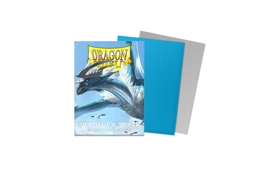 Dragon Shield 100 - Sky Blue & Silver - 100 Matte Dual Sleeves